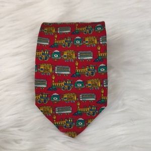 Ermenegildo Zegna train engine and box cars silk tie